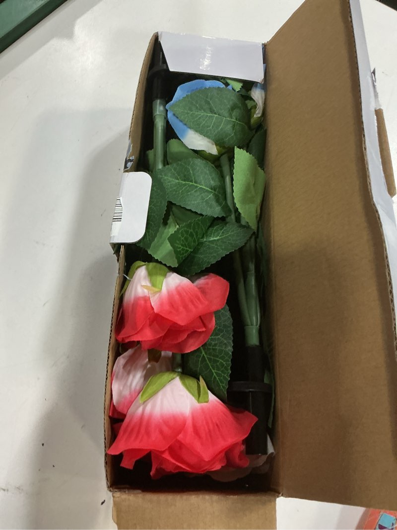 Condition photo showing Good Condition for tonulax solar garden lights - upgraded outdoor light, 7 color changing rose lights for yard,garden decoration, enlarged solar panel, more realistic rose flower (4 packs)
