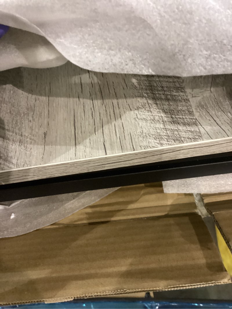 Condition photo showing As Is for Leopard Outdoor Products Folding Computer Desk for Small Spaces, Space-Saving Home Office, Foldable Laptop Table, Writing Desk, Compact Study Reading Table (Marble White)