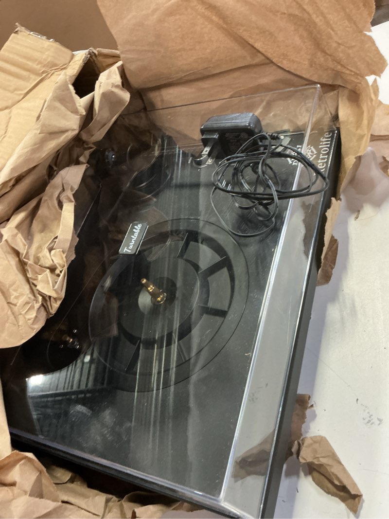 Condition photo showing Good Condition for Record Player Wireless Output Turntable Carbon Fiber Tonearm Vinyl Player Aluminium Platter Belt-Drive LP Turn Tables 2 Speed RPM Phono RCA Line Output AT-3600L MM Cartridge Audio Sound Pure Black