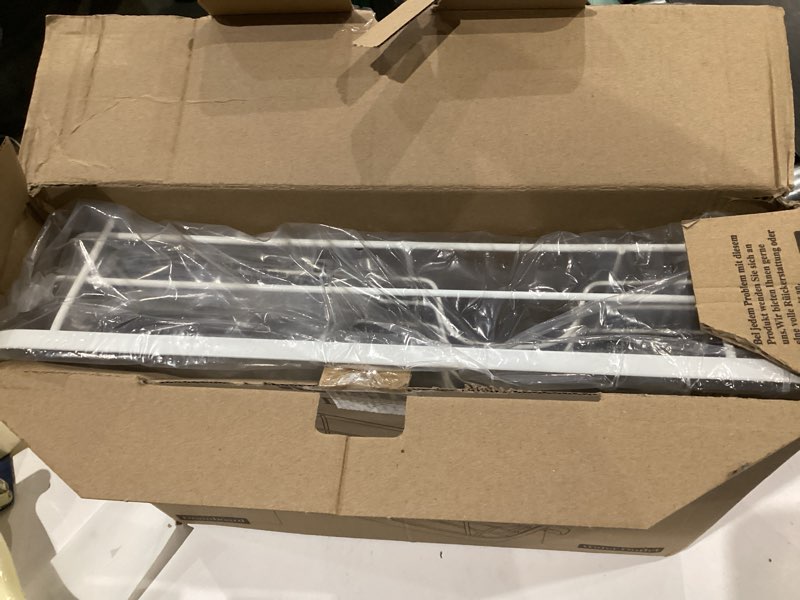 Condition photo showing As Is for Kitsure Dish Drying Rack for Kitchen Counter, Stainless Steel Sink Organization and Storage Essentials with Cutlery Holder, Home and Appartment Decor, 12''W x 15.5''L, White White 12''W x 15.5''L