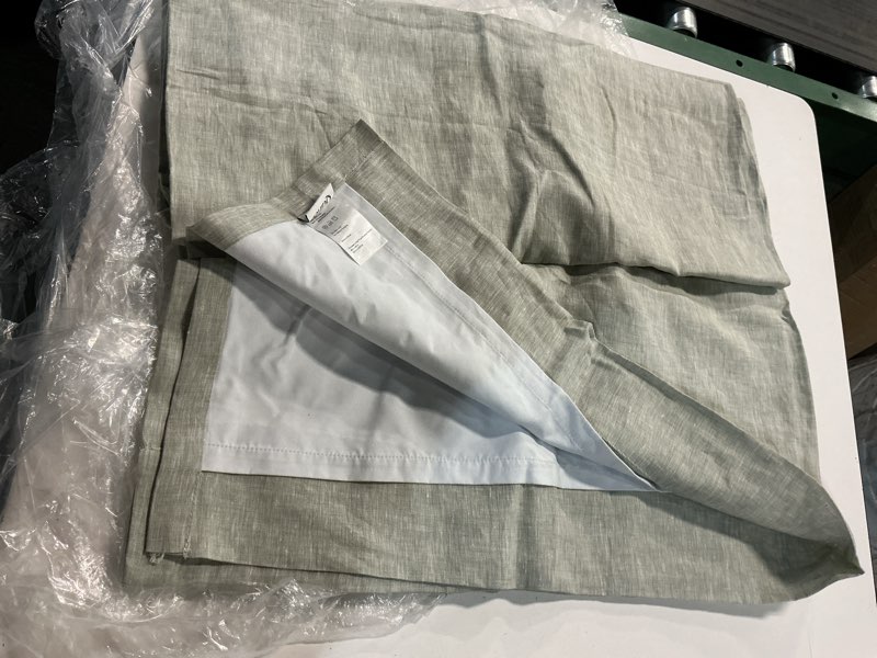 Condition photo showing Good Condition for european linen true blackout curtain, 48x84, sage
