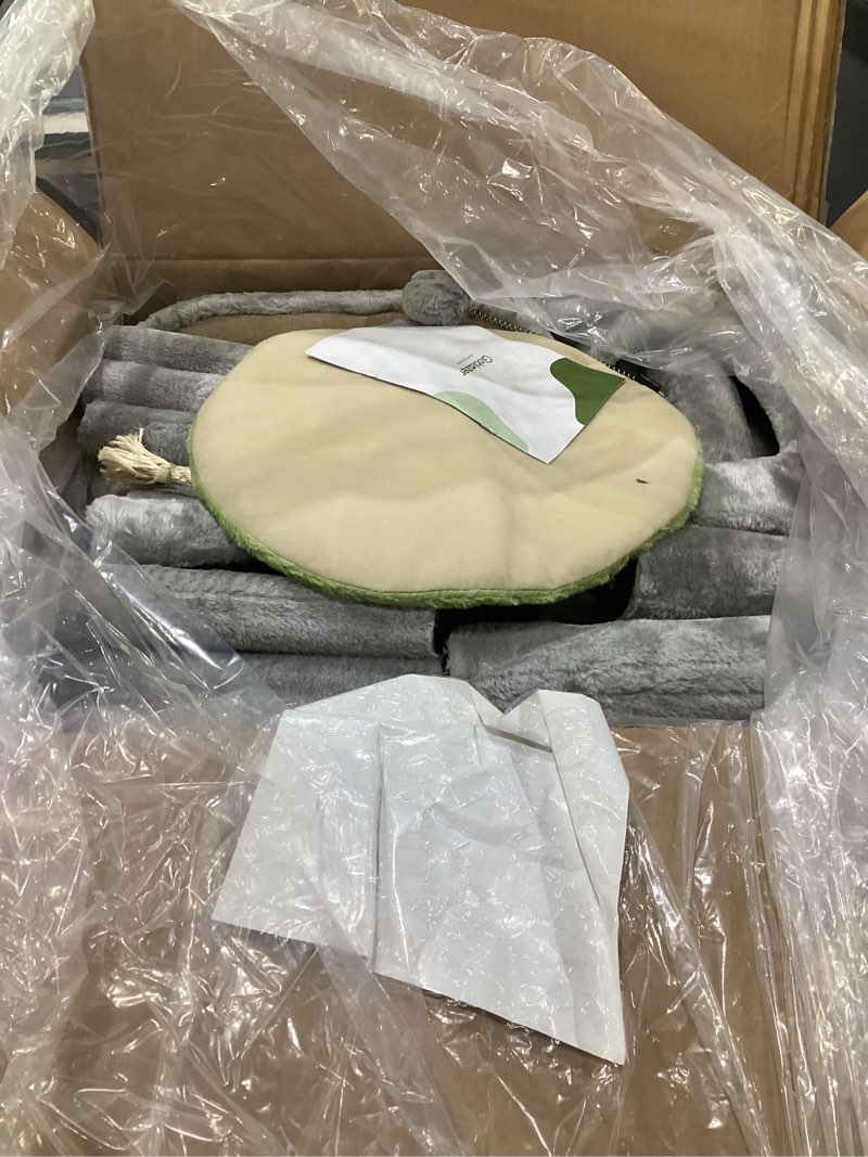 Condition photo showing Good Condition for Globlazer Artistic Curved Cat Tower for Small Cats (Under 12 lbs), 81-inch Slim Design Cat Tree with Space-Saving Design, Indoor Cat Condo with Hammock & Tunnel, C81, Light Gray, Non-Large Cats