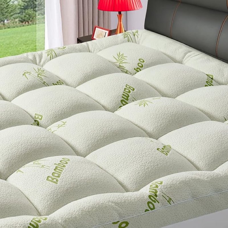 premium viscose made from bamboo twin xl size mattress topper for back pain, 1200 gsm quilted fitted extra thick mattress pad,pillow top mattress cover with deep pocket up to 21 inches?39 * 80inch?
