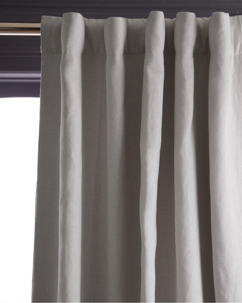 quince heavyweight european linen room darkening curtain 48x84 cloud