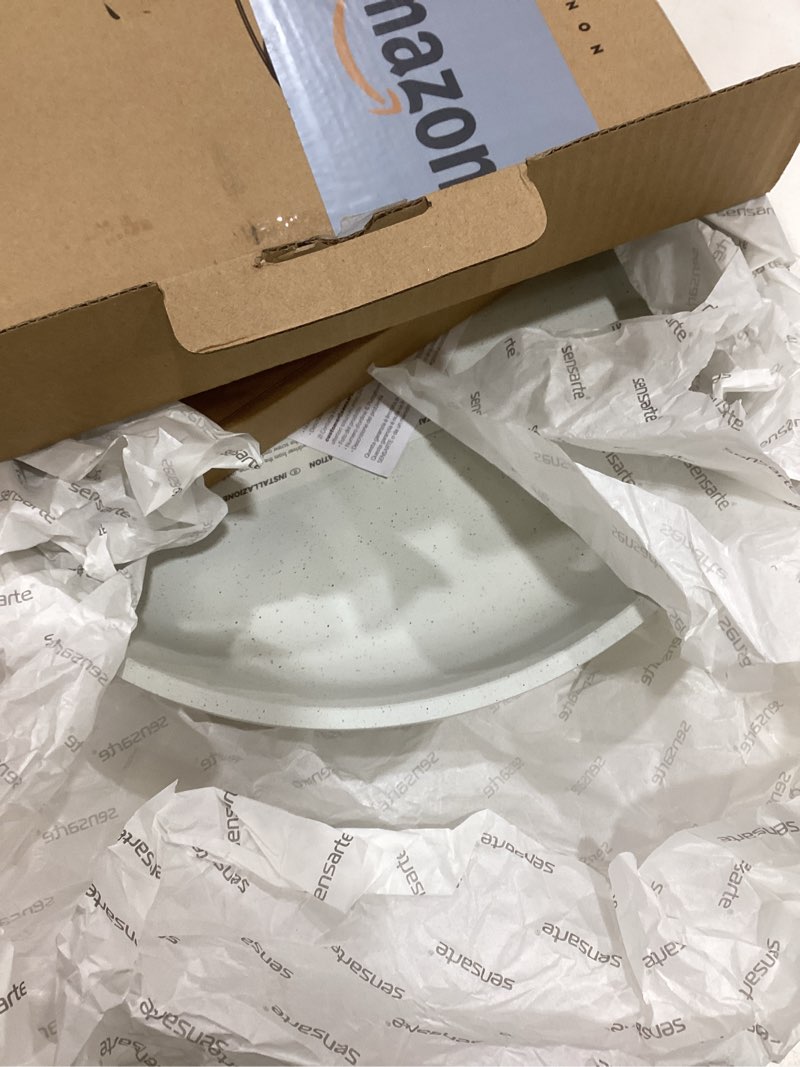 Condition photo showing As Is for SENSARTE Nonstick Ceramic Frying Pan Skillet, 12.5 Inch Omelet Pan, Healthy Non Toxic Chef Pan, Induction Compatible Egg Pan with Heat Resistant Handle, PFAS-Free, White 12.5 Inch White