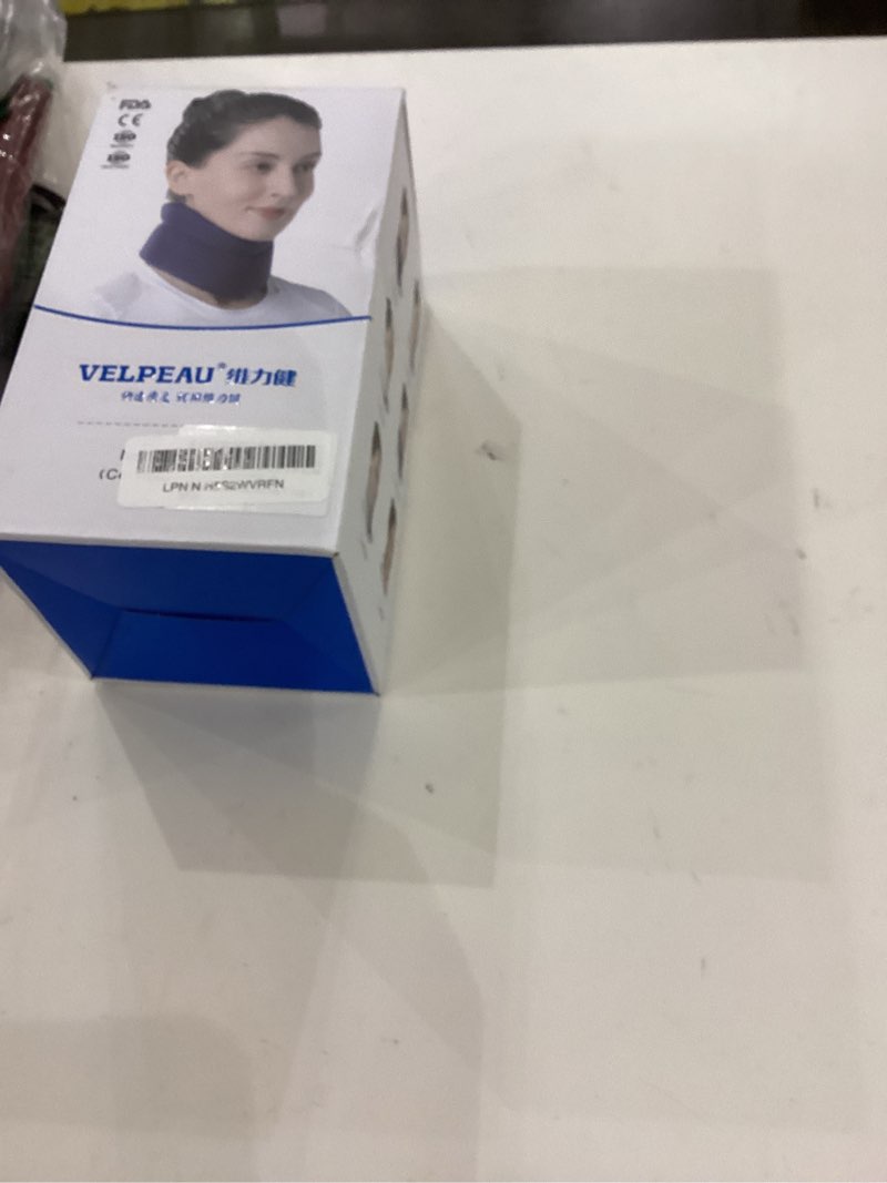 Condition photo showing New/Like New for Velpeau Neck Brace for Neck Pain and Support - Soft Cervical Collar for Sleeping, Snoozing, Sleeping Upright, Anti-Snoring, Sleep Apnea for Women & Men (Blue, Enhanced Version, XL: 16.5-18.7"/4") X-Large (Pack of 1) Enhanced(regular)blue