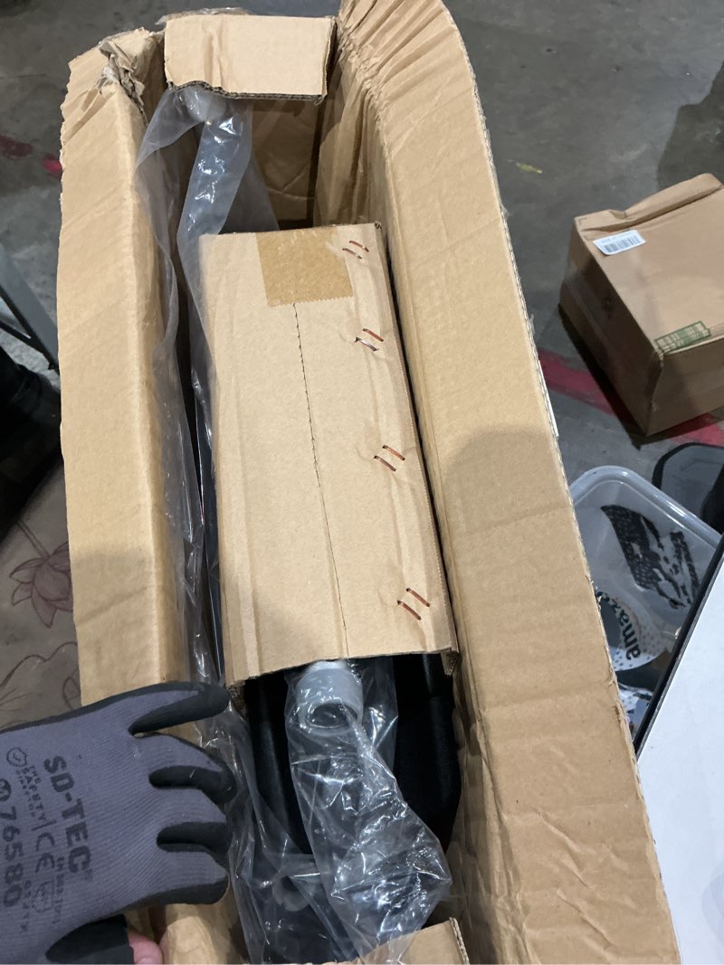 Condition photo showing As Is for medline upright walker with 5” dual wheels, forearm walker with armrests, height adjustable, 300lb weight capacity, height adjustable 46-53", 31" wide