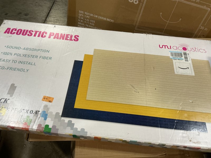 Condition photo showing New/Like New for 6 Pack Acoustic Wall Panels, 47.2" X 23.6" Sound Absorbing Panels, Decorative Sound Proof Panels for Office, Studio, Home Theatre - Light Grey 47.2 x 23.6 -6pcs Light Grey