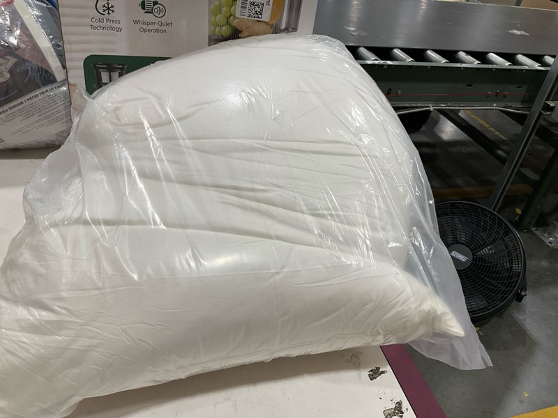 Condition photo showing As Is for l lovsoul goose feather down fiber comforter queen size, 100% organic cotton fabric duvet insert,1200tc,750+fp, hotel collection, heavyweight white bedding comforters with 8 tabs,83oz queen(90x90inches) white/heavyweight