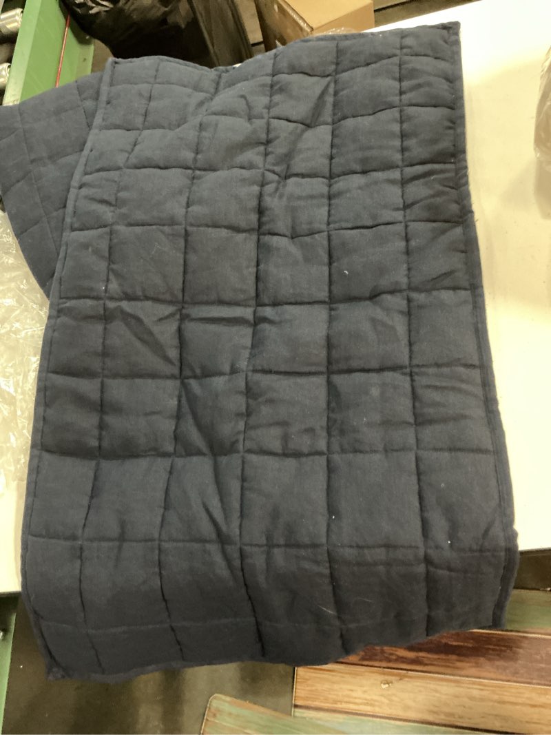 Condition photo showing New/Like New for quince european linen box quilted sham set cover navy size: king