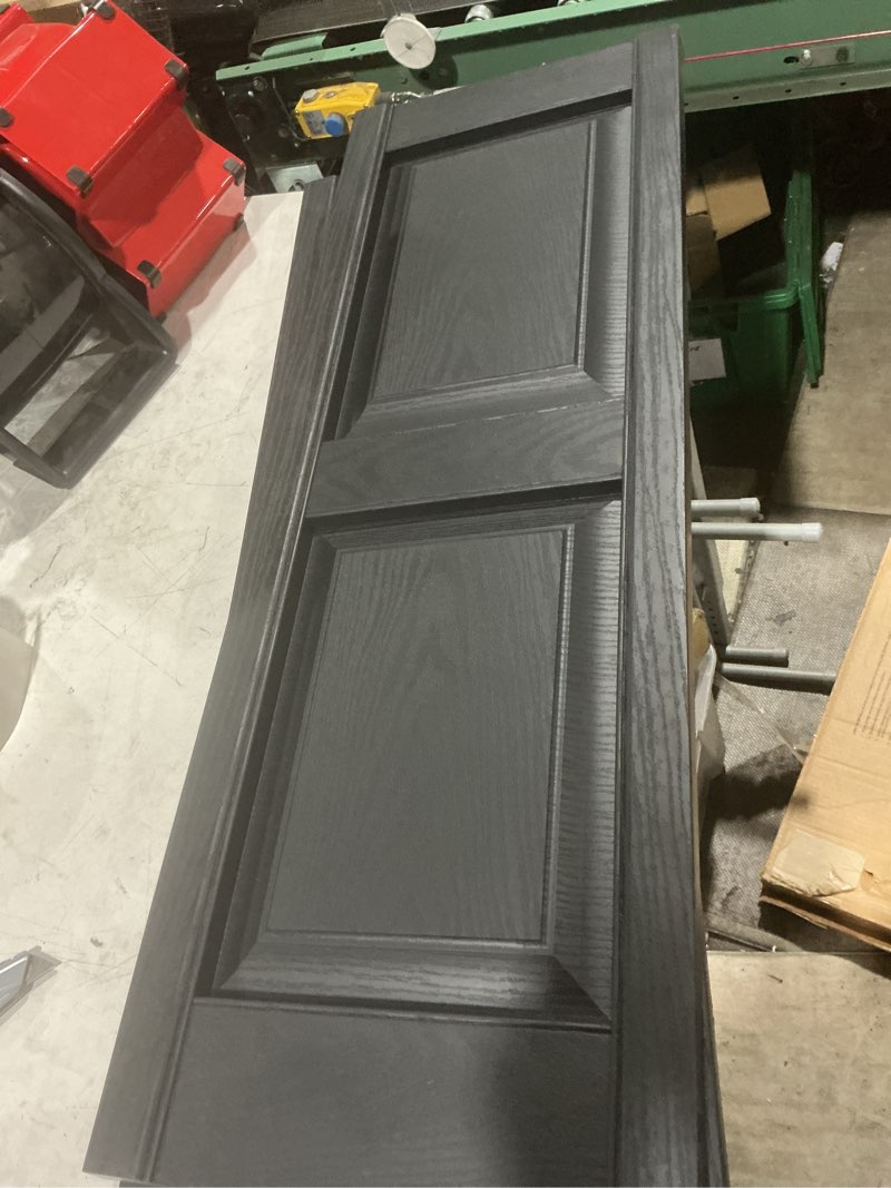 Condition photo showing As Is for raised panel vinyl shutters