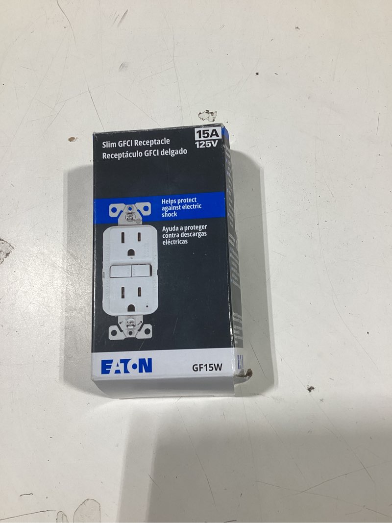 Condition photo showing Good Condition for Eaton 15 -Amp 125-volt GFCI Residential Decorator Outlet Receptacles , White