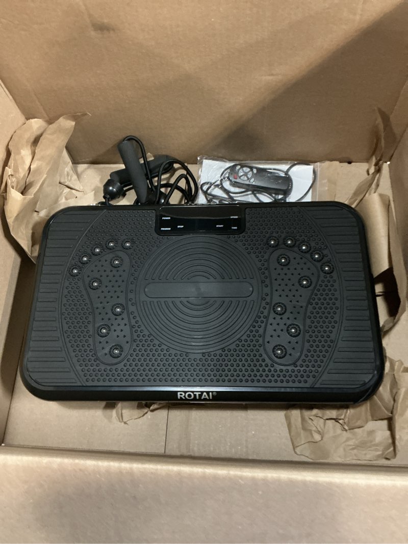 Condition photo showing Good Condition for rotai vibration plate exercise machine for lymphatic drainage massager & weight loss, 400 lbs capacity whole body vibrating shake plate workout for women and men bright black