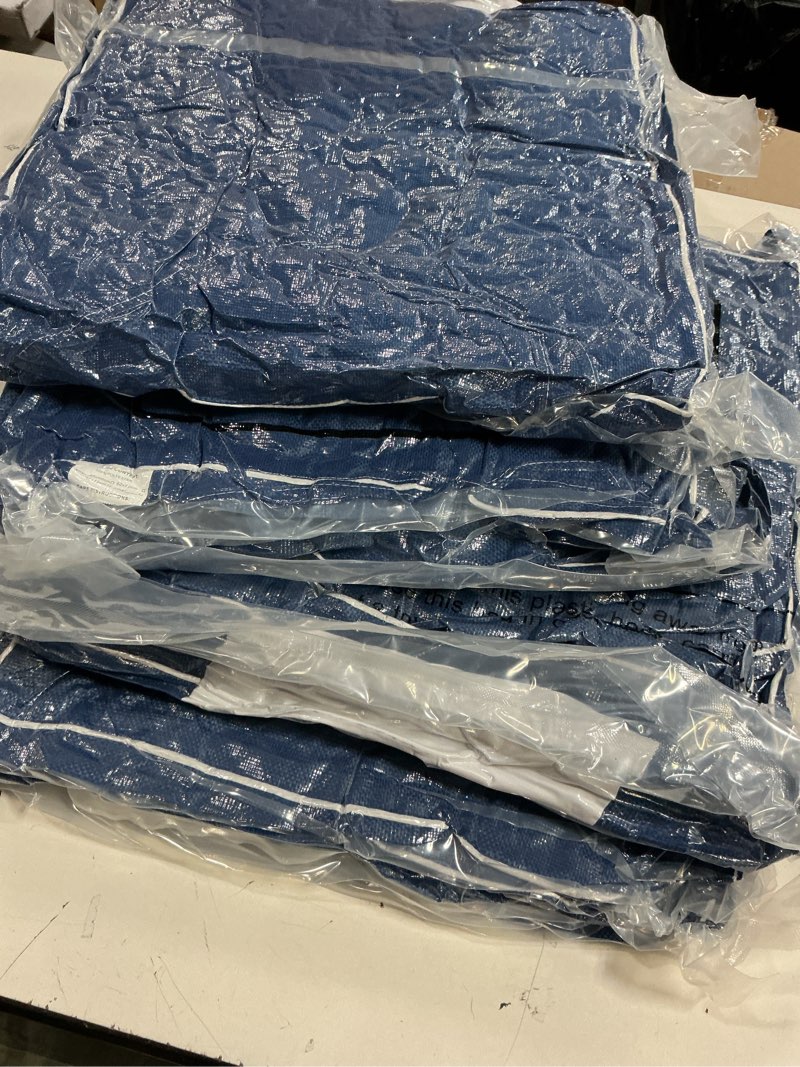 Condition photo showing New/Like New for juexica 4 sets outdoor patio cushions high back outdoor chair cushions rocking chair cushion waterproof indoor patio fastness chair pads with ties for seasonal indoor home office (navy blue) navy blue 16 x 16 x 3.5