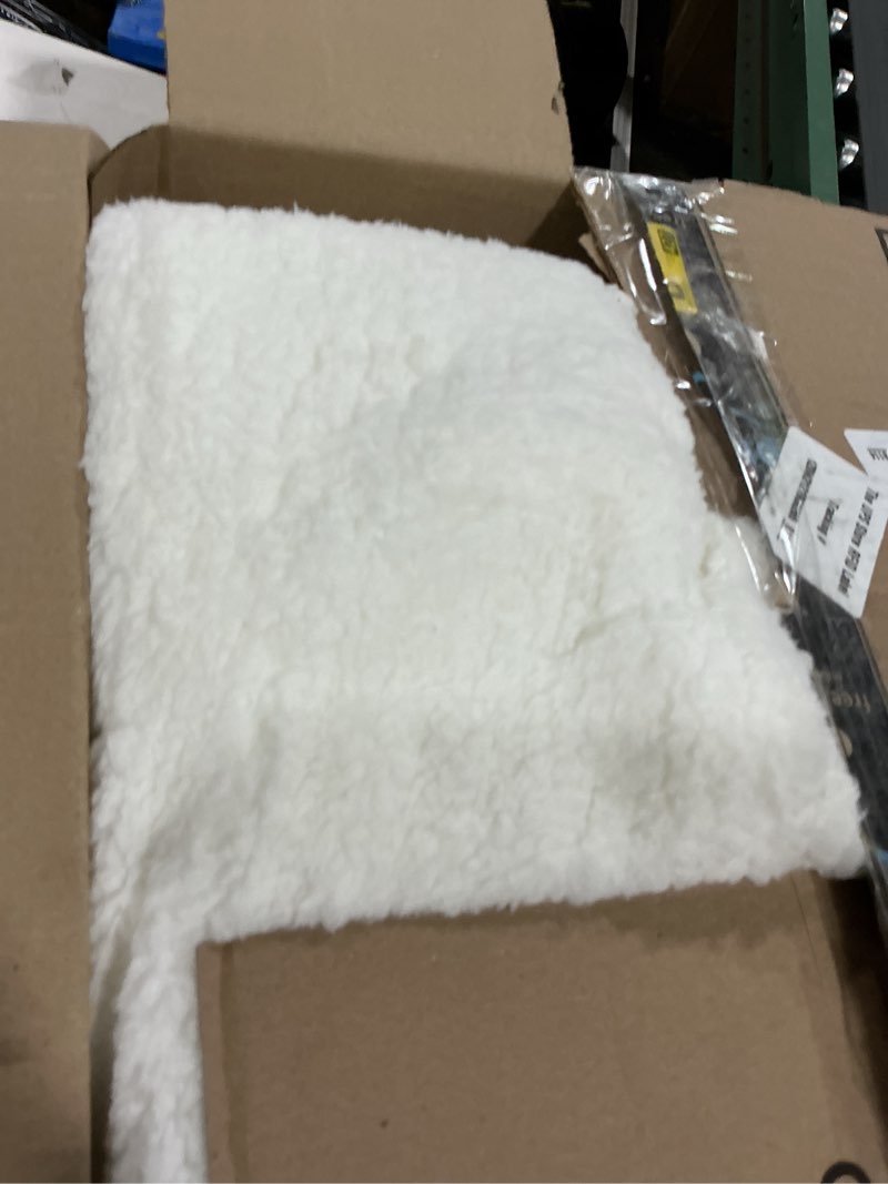 Condition photo showing As Is for UGG Comforter Set 5 Piece Bed in a Bag with Throw Blanket, Decorative Pillow, Shams, and Reversible Comforter Hypoallergenic Washable Luxury Warm Fluffy Bedding Set, Brown Birch, King Size (Remina) Beige King