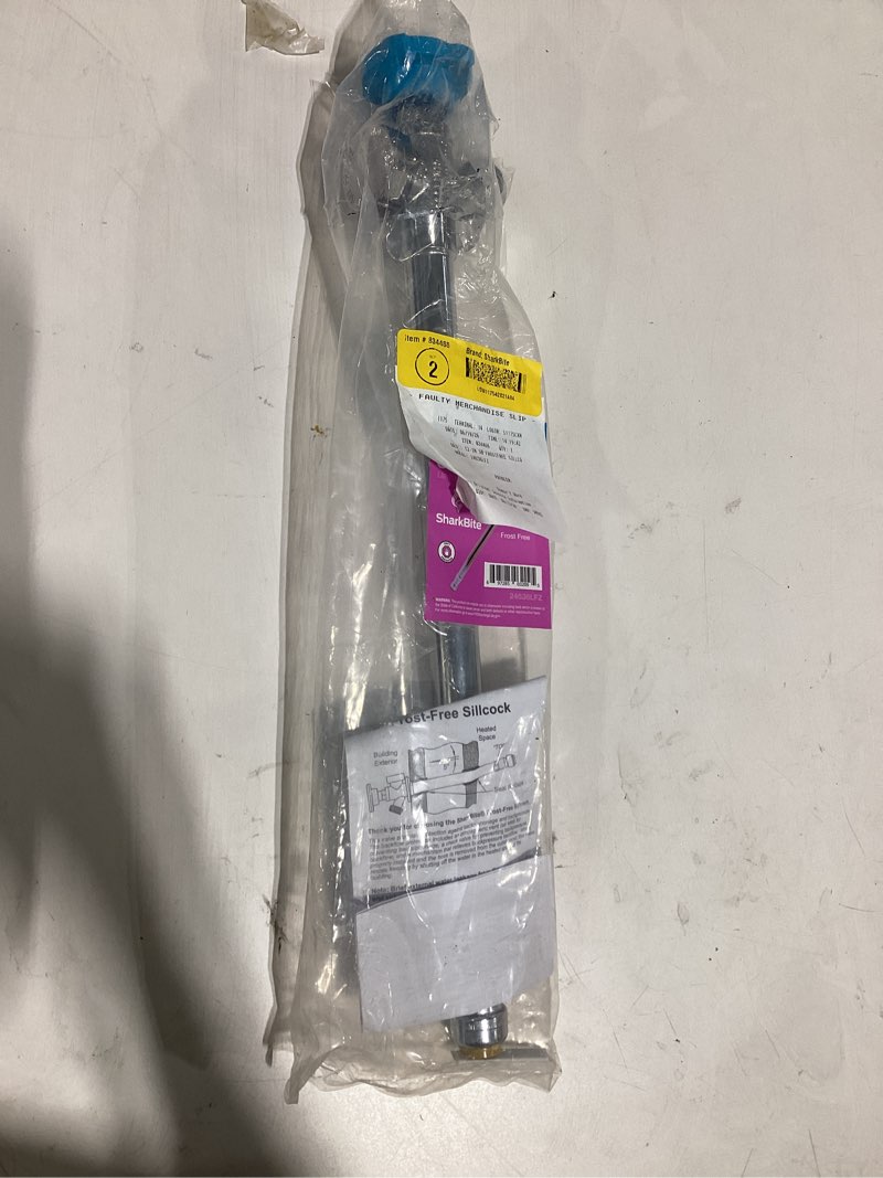 Condition photo showing As Is for sharkbite 12-in l x 1/2-in push-to-connect brass anti-siphon frost resistant multi turn sillcock