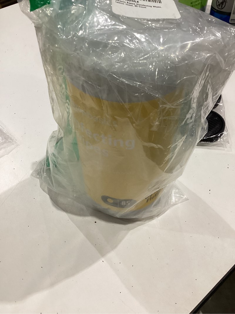 Condition photo showing New/Like New for Amazon Basics Disinfecting Wipes, Lemon Scent, Sanitizes/Cleans/Disinfects/Deodorizes, 85 Count