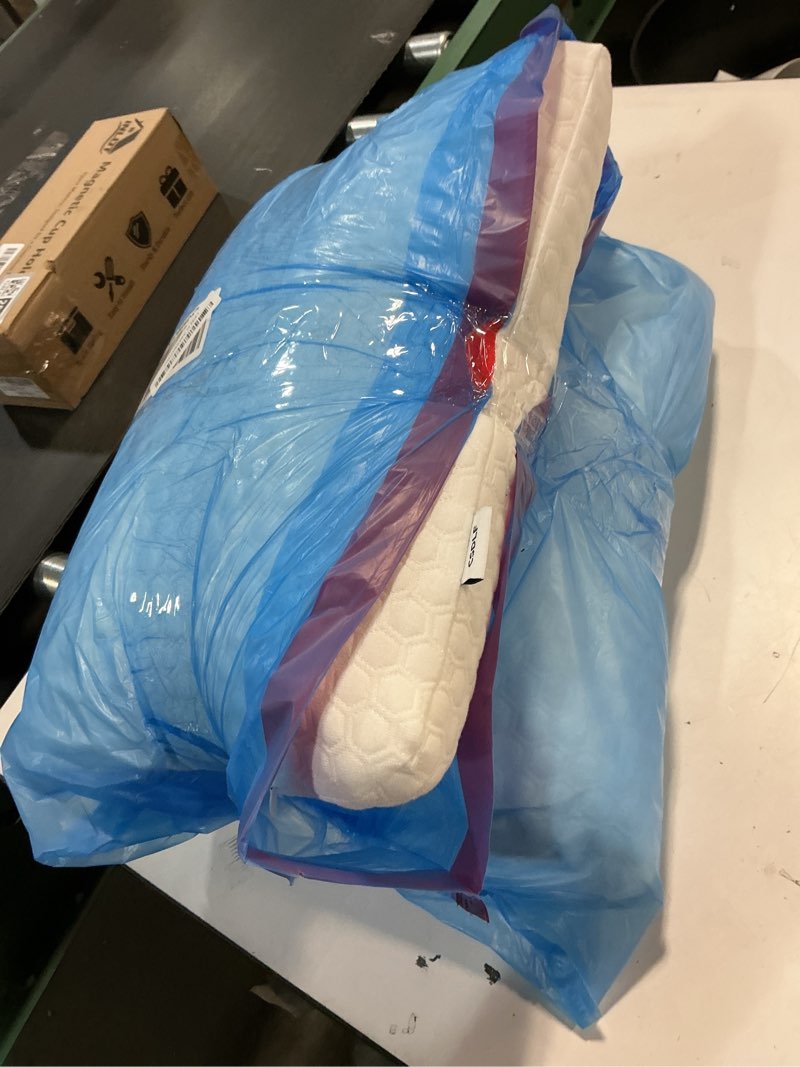 Condition photo showing As Is for Memory Foam Bed Pillows, Pillow for Side and Back Sleeper, Pillow for Neck Pain Relief, Washable Removable Cover, Soft, White (Queen)