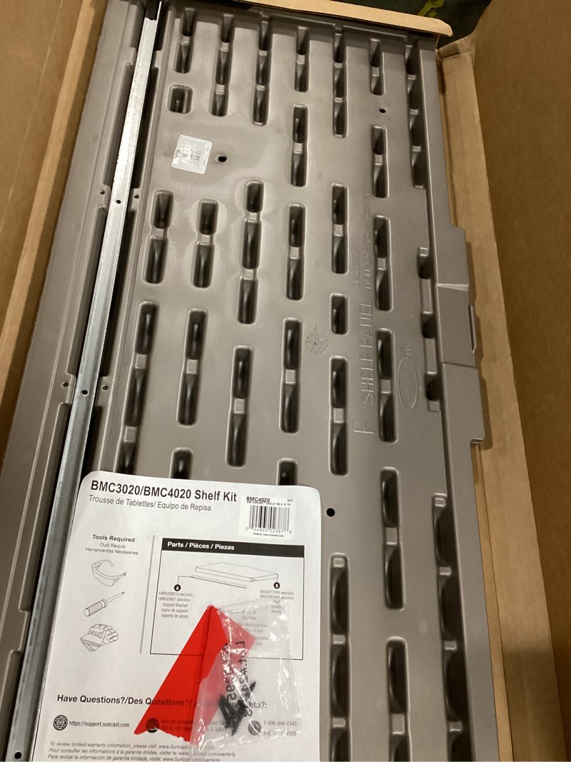 Condition photo showing Good Condition for suncast 38" platinum storage cabinet shelf for mega tall storage cabinet, 17.5" deep, steel reinforced, compatible with model bmc8000, made in the usa