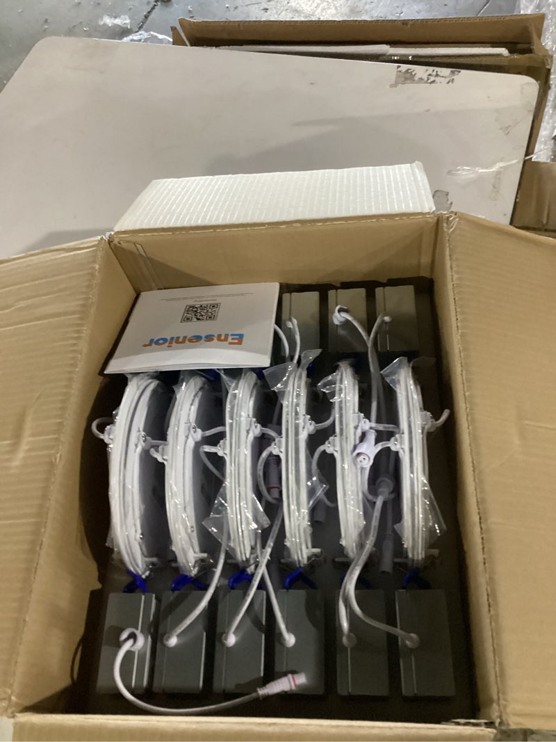 Condition photo showing Good Condition for ensenior 12 pack 6 inch led recessed ceiling light, dimmable, 5000k daylight, 1050lm 12w 120v, high brightness canless wafer downlight - etl&fcc&ic 6 inch 5000k - daylight