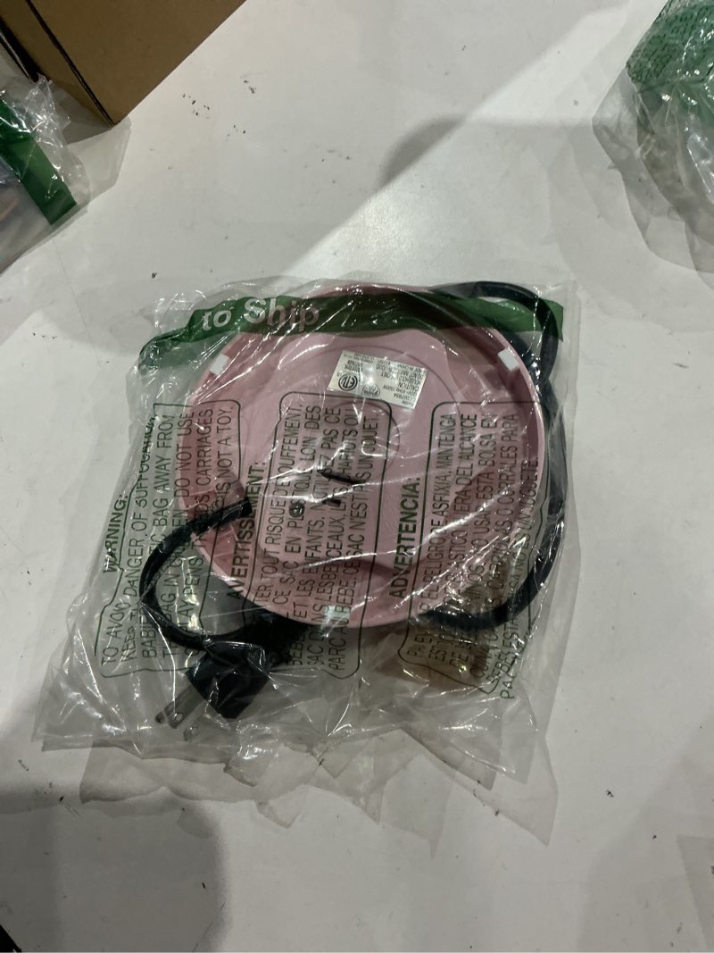 Condition photo showing As Is for greenlife 1.7 liter glass electric kettle, easy one touch use, quick heating, filtered spout, led base, auto shut-off, cordless serving, coffee and tea, pink