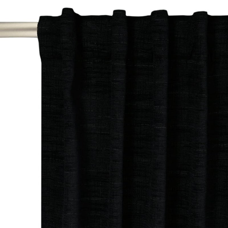 better homes & gardens textured solid chenille blackout single curtain panel, black, 50"w x 84