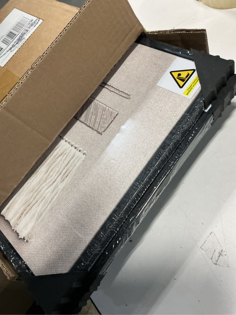 Condition photo showing Good Condition for Framed Abstract Geometric Wall Art Decor, 4 Piece Modern Minimalist Neutral 2D Canvas Wall Art Prints, Contemporary Beige Square Artwork for Walls Living Room Dining Room Bedroom Hallways, 12x12 12" W x 12" H x 4Pcs Beige