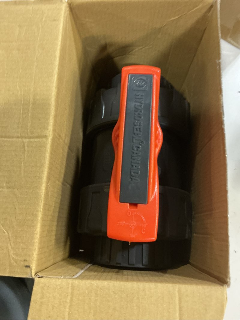 Condition photo showing Good Condition for hydroseal kaplan 2’’ pvc true union ball valve with full port, astm f1970, epdm o-rings and reversible ptfe seats, rated at 200 psi @73f, gray, 2 inch socket (2 inch)