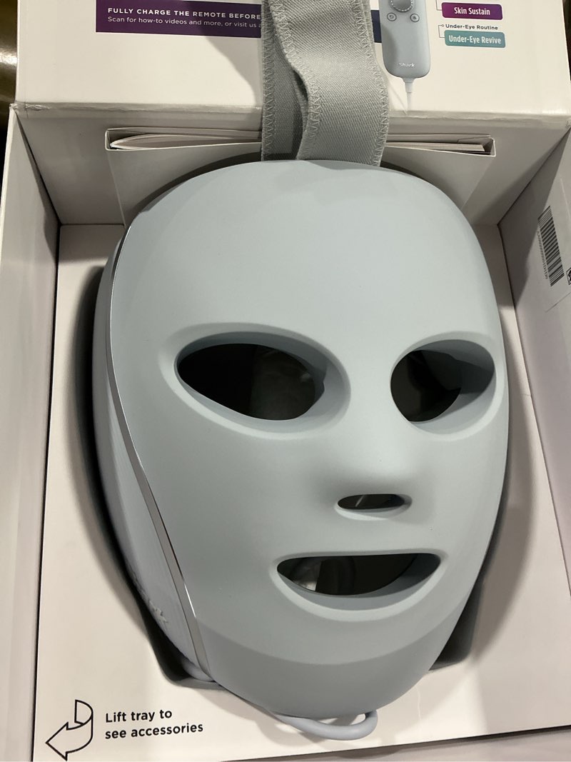 Condition photo showing Good Condition for shark cryoglow led face mask with under-eye cooling, anti-ageing & blemish repair, red & blue led, infrared light therapy, usb-c, remote control, storage bag, blue frost, fw312
