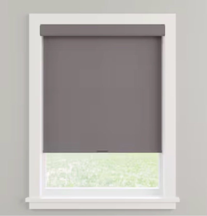 allen + roth 34-in x 72-in Gray Room Darkening Cordless Roller Shade