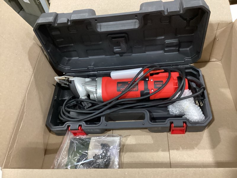 Condition photo showing As Is for sheep shears 600w, electric sheep clippers professional, 6 speed heavy duty livestock haircut for grooming sheep horses large dog thick coats animals, small dog forbidden, red