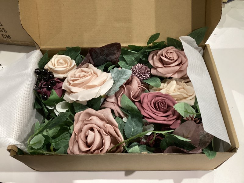 Condition photo showing Good Condition for Ling's Moment Wedding Artificial Welcome Sign Flowers Swag Arch Floral Garland Decorations Dusty Rose Mauve For Ceremony Reception Entrance Entryway Party Banquets Easel Home Outdoor(NOT INCLUDE SIGN) Dusty Rose & Mauve