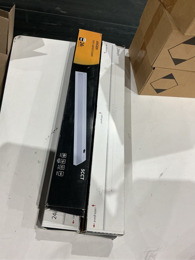 Condition photo showing Good Condition for hardwired under cabinet lighting, 4 packs of 36inch led light for kitchen/closet