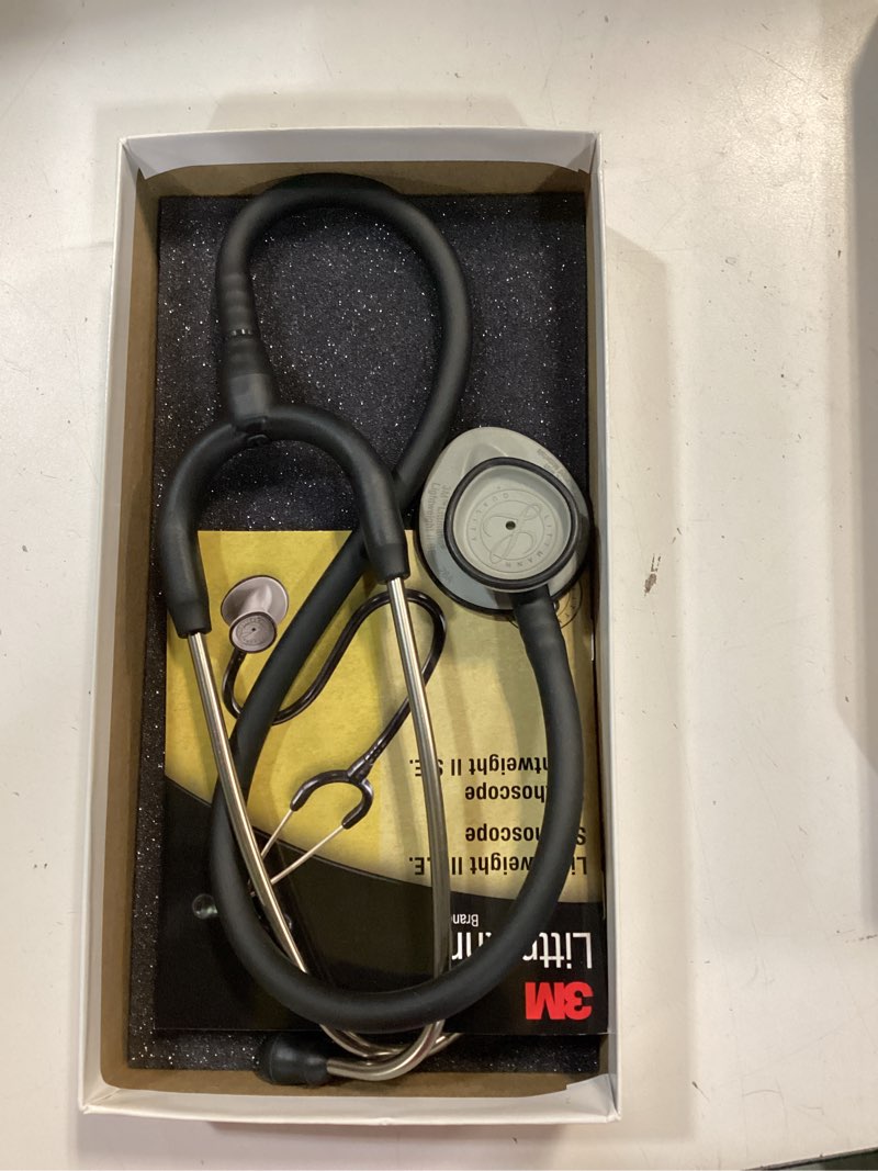 Condition photo showing As Is for 3M Littmann Lightweight II S.E. Stethoscope, 2450, 28" Black Tube