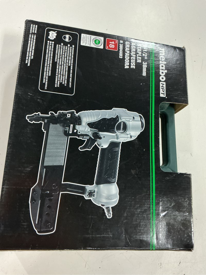 Condition photo showing New/Like New for metabo hpt narrow crown stapler, 18 gauge pneumatic, n3804ab3 | ergonomic design, finish nailer, furniture & cabinetry use, 1/2 to 1-1/2 in. staples, lightweight trim tool