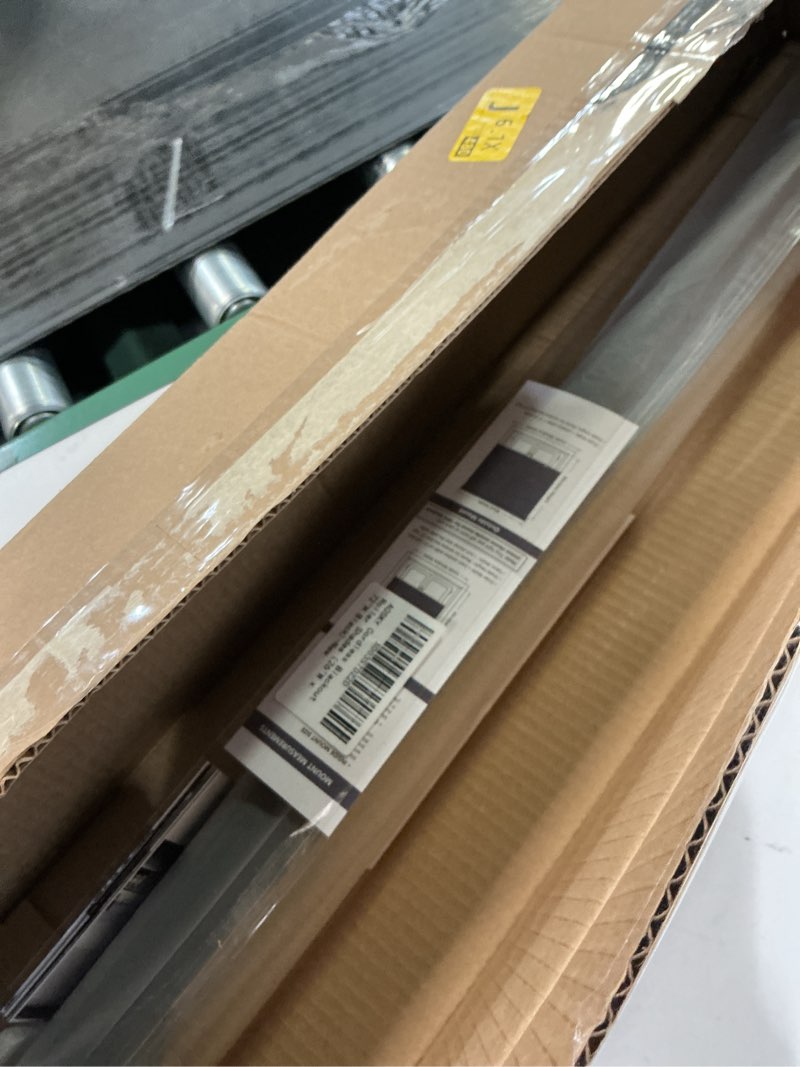 Condition photo showing As Is for AOSKY Cordless Roller Shades Blackout Blinds for Windows Room Darkening Rolled Up Shades with Spring System, UV Protection Window Shades Door Blinds for Home and Office (26" W x 72" H, Black) 26"W x 72"H Black