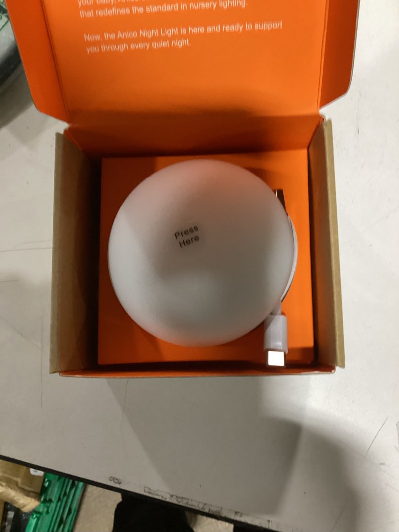 Condition photo showing As Is for baby night light, nursery night lamp for breastfeeding, soft bpa free silicone touch night lamp, eye caring, easy flip design, stepless dimming, 1-pack
