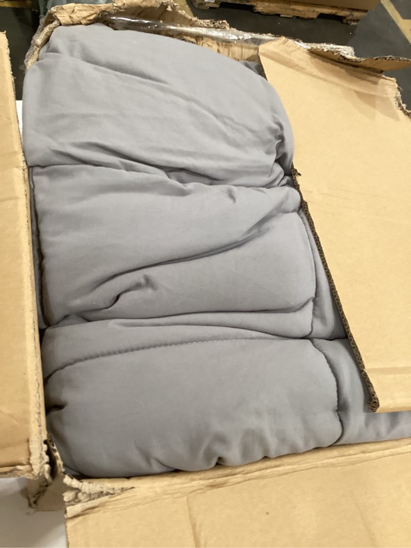 Condition photo showing Good Condition for UGG Leonora Comforter Set with 2 Pillow Shams Lightweight Down Alternative Blanket Reversible Cozy Warm All Season Washable and Hypoallergenic Bedding Set, King, Light Grey Light Grey King