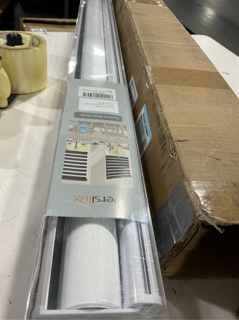 Condition photo showing Good Condition for persilux cordless zebra blinds for windows free-stop window blinds (34" w x 64" h, white) dual layer light control for day and night, light filtering sheer shades for home, bedroom, easy to install 34"w x 64"h white