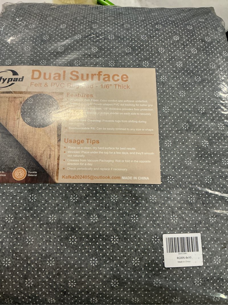 Condition photo showing New/Like New for rugpadusa - dual surface - 8'x10' - 1/y\" thick - felt + rubber - non-slip backing rug pad - safe for all floors