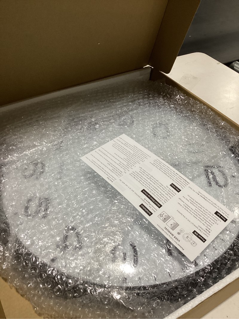 Condition photo showing Good Condition for Plumeet 16'' Extra Large Wall Clock, Battery Operated Wall Clocks Silent Non-Ticking Quartz, Modern Style Suitable for Bedroom Living Room Office Decor - 3D Numbers Display, Black White 16 inches