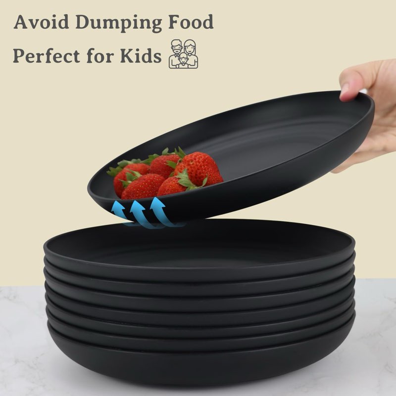 Wrova Wheat straw dinnerware set of 28 - Bowls and Plates Set for Dorm - Microwave and Dishwasher sa