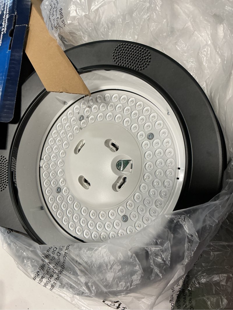 Condition photo showing As Is for project source 1 -light 13-in matte black integrated led flush mount light
