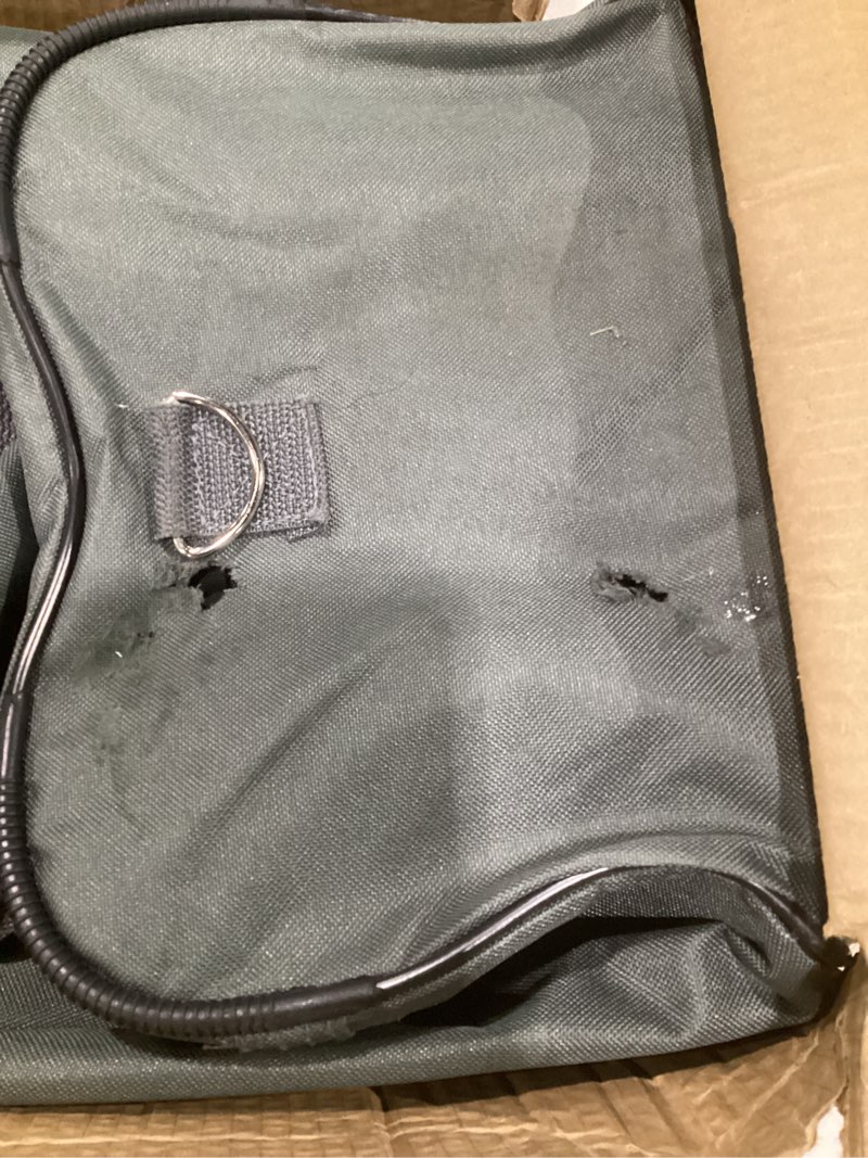 Condition photo showing As Is for (damaged)rockland rolling duffel bag, black, 22\" charcoal 22 inches