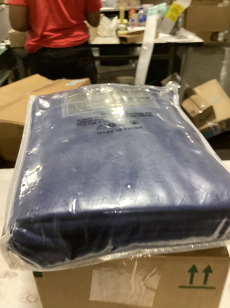 Condition photo showing As Is for dualife navy thermal insulated blackout curtains for bedroom living room,back tab/rod pocket window panels,52 by 84 inch,set of 2 navy 52"w x 84"l (pack of 2)