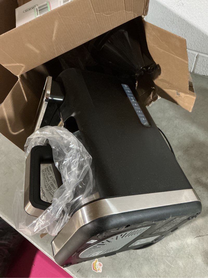 Condition photo showing As Is for gevi 12 cup programmable drip coffee maker with touch screen, fast and strong brew, auto shut-off, 4-hour keep warm plate, iced coffee option, anti-drip system, permanent filter