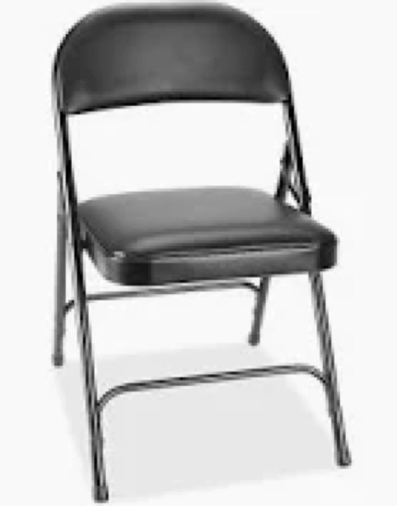 Simple Deluxe 2 Pcs Folding Chairs with Leather Padded Cushion Seats & Durable Metal Frame, Comforta
