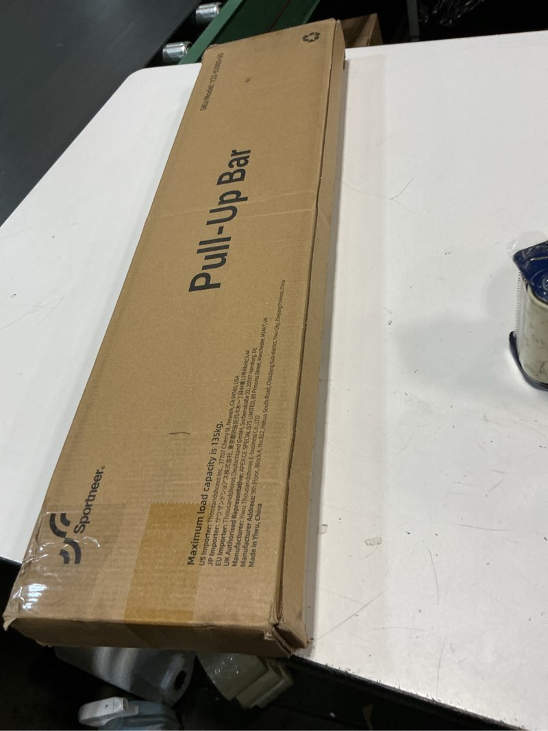 Condition photo showing Good Condition for Sportneer Pull Up Bar: Strength Training Chin up Bar No Screws - Adjustable 29.5''-37''(75-94cm) Width Locking Mechanism Pull up Bar for Doorway - Max Load 440lbs for Home Gym Upper Body Workout, Non-slip