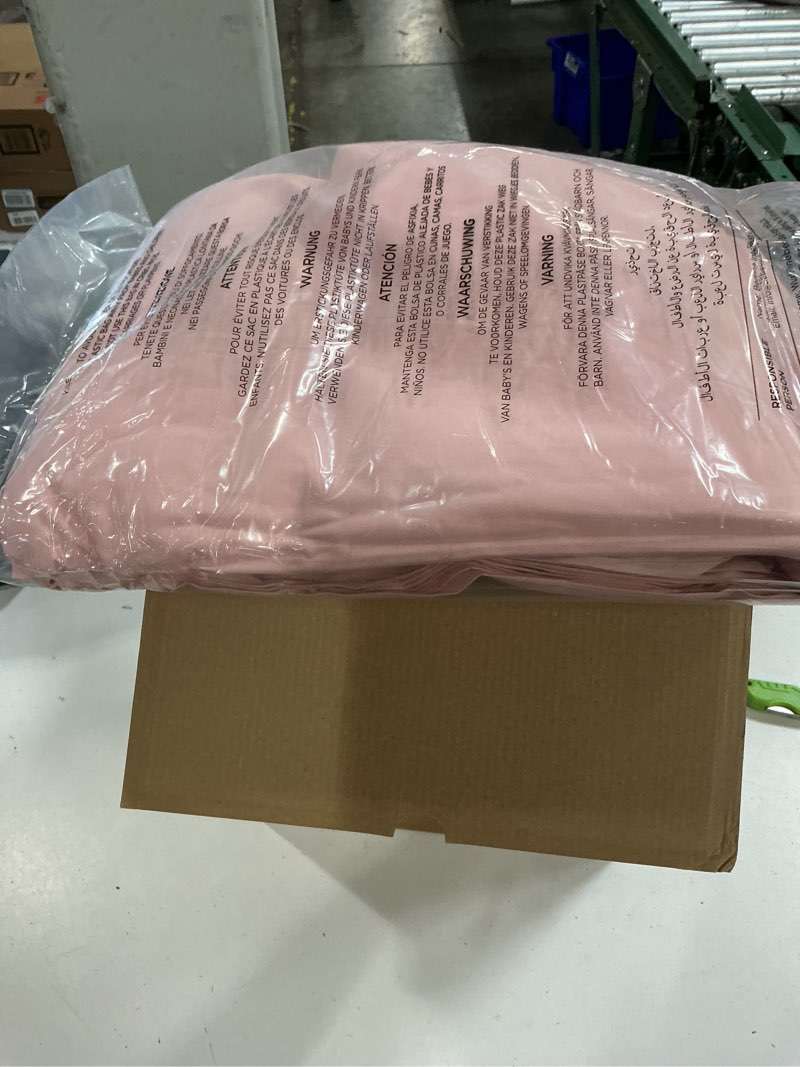 Condition photo showing As Is for bedsure queen comforter set pink - bed in a bag queen size bedding 7 pieces, gentlesoft™ pintuck bed set gift for family, pinch pleat all season comforter with sheets, pillowcases & shams queen 18 - pink (missing pieces)