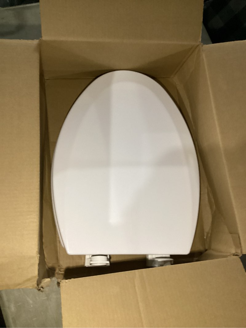 Condition photo showing As Is for KOHLER 24764-RL-0 Rutledge Nightlight ReadyLatch Slow Close Toilet Seat, Elongated, Quiet-Close Lid and Seat, Grip-Tight Bumpers, White Elongated White Nightlight